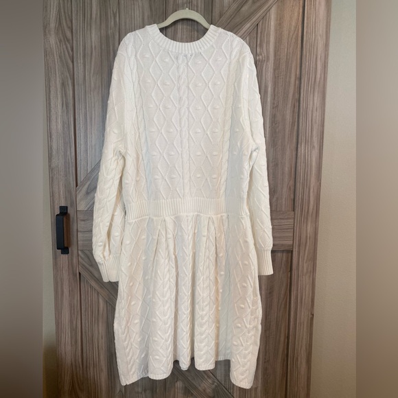 New York and Company White Cable Knit Sweater Dress Plus Size 3X. New. No tag. - Picture 3 of 3
